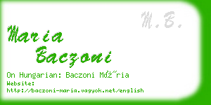 maria baczoni business card